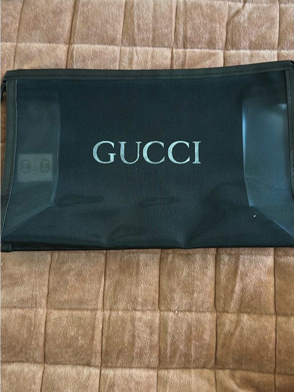 Black Toiletry Pouch with White Logo